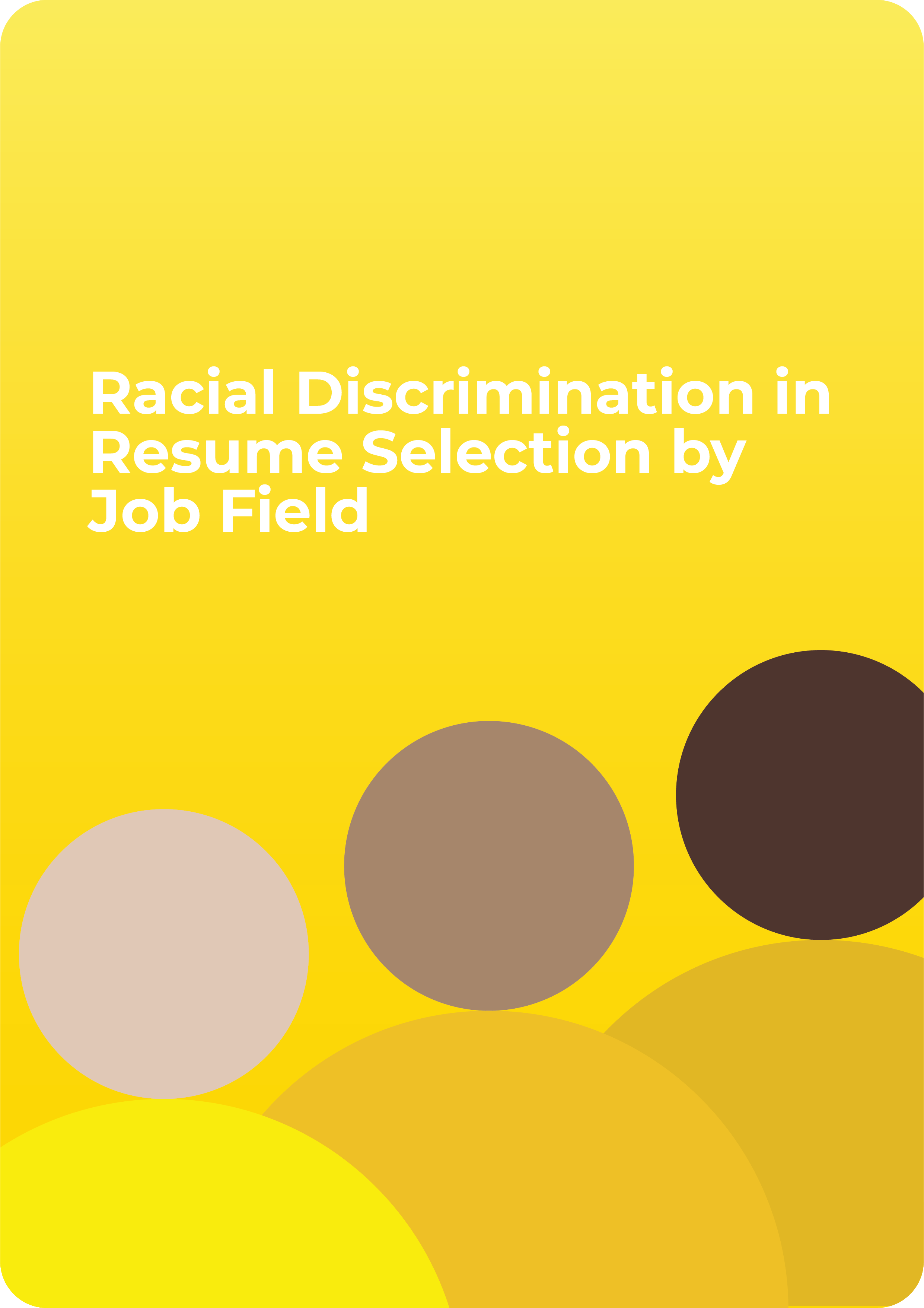 Racial Discrimination in Resume Selection by Job Field
